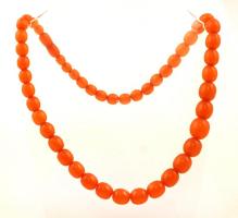 Préselt, vágott borostyán nyaklánc, 50cm