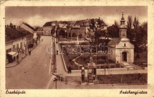 Érsekújvár, Széchenyi utca, benzinkút / street, gas station (Rb)