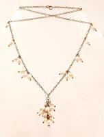 Ezüst (Ag.) nyaklánc édesvízi tenyésztett gyönggyel, jelzett (925), h:50 cm, bruttó: 11 g