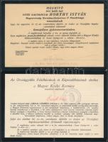 1936-1942 3 db gyászjelentés(Horthy István, Teleki Pál, Gömbös Gyula)