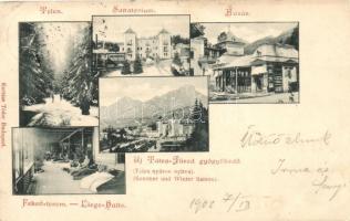 Újtátrafüred, Novy Smokovec; télen, szanatórium, bazár, fekvő terem, kiadja Kertész Tódor / winter, sanatorium, bazaar, interior (EB)