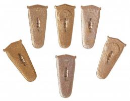 Szovjetunió 1980. 6 db klf. Olimpiai jelvény, rajtuk sportágak az olimpiai kabalával (57x27mm) T:2 S...