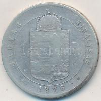 1876KB 1Ft Ag "Ferenc József / Középcímer" T:2-,3 ph. Adamo M15