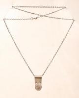 Ezüst (Ag) nyaklánc, holdkő medállal, bruttó:5 g, h:43 cm
