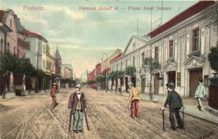 Pöstyén, Piestany; Ferenc József út, montázs / street, montage (EB)