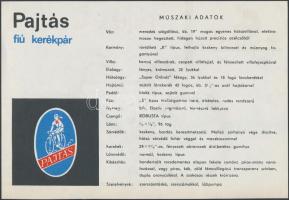 cca 1960-70 Pajtás fiú kerékpár tájékoztató, 13x19cm