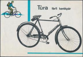cca 1960-70 Túra férfi kerékpár tájékoztató, 13x19cm