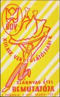 cca 1960-70 BOV Szárnyas étel bemutatója, kis plakát, 23x15cm