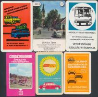 1969-2016 Vegyes, közlekedéssel kapcsolatos kártyanaptár, 10db, cca 10x7cm