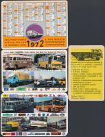 1969-2016 Vegyes, közlekedéssel kapcsolatos kártyanaptár, 10db, cca 10x7cm