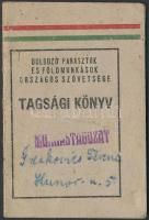 1949 Tagsági könyv, Dolgozó Parasztok és földmunkások Országos Szövetsége, bélyeggel, pp.:12, 10x7cm