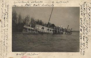 1908 MFTR Margit gőzös elsüllyedése, photo (vágott / cut)