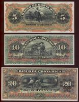 Costa Rica/Banco de Costa Rica 1901-1908. 5C,10C "C", 20C "D" T:I RR!!