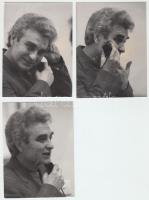 Borotválkozó Szász Endre,  3db fotó, 12x9cm