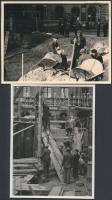 cca 1950 Munkálatok, 2db fotó, 11x9cm