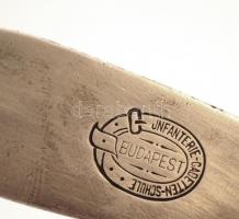 Katonai húsvilla, jelzett, Infanterie Cadetten Schule felirattal, h: 26 cm