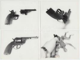 1978 Pisztoly,  4db fotó, 12x9cm