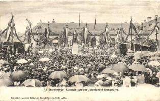 Érsekújvár, Nové Zamky; Kossuth szobor leleplezési ünnepe, készült Vass Sándor fényképe után / unveiling of the statue (r)