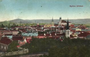 Nyitra, Nitra; Látkép zsinagógával; Huszár István kiadása / view with synagogue (EK)