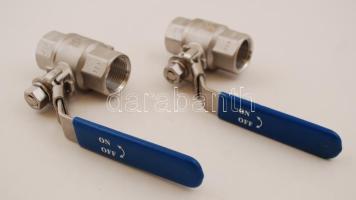 Rozsdamentes golyóscsap, 3/4"-os, 2 db, újszerű állapotban, 16x8 cm