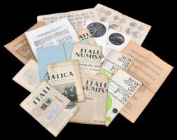 16db-os numizmatikai témájú irat, közte a A Magyar Régészeti Művészettörténeti és Éremtani Társulat ...