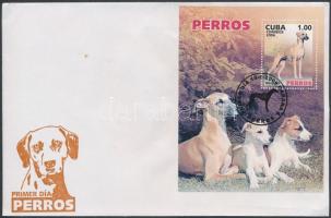 Dogs set + block on 3 FDC Kutyafajták sor + blokk 3 db FDC-n