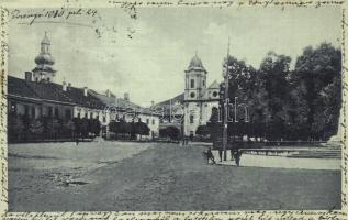 Rozsnyó, Roznava (Gömör) Rákóczi tér, kiadja Babágh & Demeter / Square with churches
