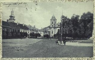 Rozsnyó, Roznava (Gömör) Rákóczi tér, kiadja Babágh & Demeter / Square with churches