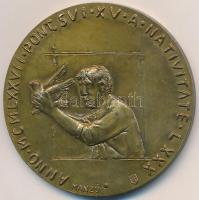 Vatikán 1977. "VI. Pál pápa" Br emlékérem. Szign.: Manzú (44mm) T:2 Vatican 1977. "Po...