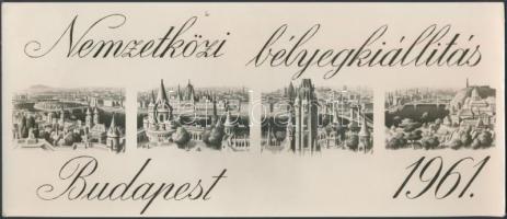 1961 Nemzetközi Bélyegkiállítás Budapest, fotólap, felbélyegezve, 23x10 cm