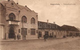 Nagymihály, Michalovce; Takarékpénztár, Lichtig Hermann üzlete (EK)