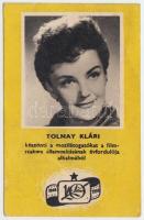 1959 Tolnay Klári kártyanaptár, 10x6cm