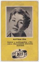 1959 Ruttkai Éva  kártyanaptár, 10x6cm