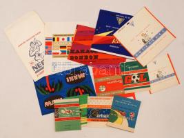 cca 1960 -70 Retró csokoládé papírok, 13db, különböző méretben, szép állapotban