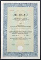 ~1940. "Magyar Nemzeti Bank Tisztviselőinek Takarék- és Hitelszövetkezete" kitöltetlen üzletrészjegye 40P-ről, szelvényekkel és szárazpecséttel T:I-