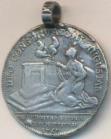 Ausztria 1767. Mária Terézia Ag emlékérem, füllel (4,28g/25mm) T:2- forrasztásnyom, ph. Austria 1767. Maria Theresia Ag commemorative medal with ear R. IMP. HU. BOREG M. THERESIA D.G. / DEO CONSERVATORI AUGUSTAE (4,28g/25mm) C:VF soldering mark, edge error