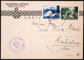 1942 S.K. ASO BRATISLAVA Fotbalovy Odbor - Pozsonyi focicsapat tagjai által aláírt képeslap Horvátor...