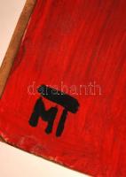 MT jelzéssel:  Formák. Olaj, papír-karton, 29×24 cm