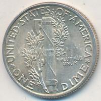 Amerikai Egyesült Államok 1943. 1D Ag "Mercury" T:2 
USA 1943. 1 Dime Ag "Mercury&qu...