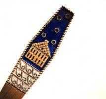 Ezüst(Ag) teáskanál, zománcozott díszítéssel, jelzett, br: 26,1 g