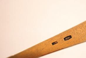 Ezüst(Ag) teáskanál, zománcozott díszítéssel, jelzett, br: 26,1 g