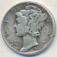Amerikai Egyesült Államok 1941. 1D Ag "Mercury" T:2- 
USA 1941. 1 Dime Ag "Mercury&q...