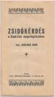 cca 1930-40 Berliner Hugó: Zsidókérdés a szentírás megvilágításában, pp.:24, 16x9cm