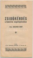 cca 1930-40 Berliner Hugó: Zsidókérdés a szentírás megvilágításában, pp.:24, 16x9cm