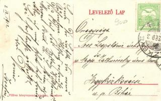 Ráckeve, Sebestyén kastély és Fő utca, csoportkép. Pilliser könyvnyomda kiadása