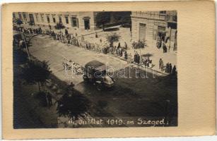 1919 július 14. Szeged, A francia hadsereg bevonulása, photo (tűnyom / pinhole)