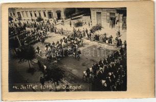 1919 július 14. Szeged, A francia hadsereg bevonulása, photo (EK)