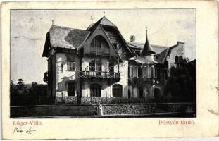 Pöstyén-fürdő, Piestany; Löger villa / villa (EK)