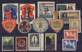 16db első világháborús levélzáró / 16 different labels / charity stamps 1st world war