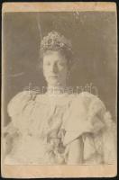 cca 1895 gróf Wenckheim Istvánné, szül. gróf Pálffy Margit (1863-1954), keményhátú fotó, verzón feliratozott,  javított, 11x16cm